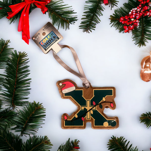 Acrylic X Logo with Christmas Lights Ornament