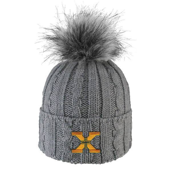 Logofit Toboggan with Pom Gray X